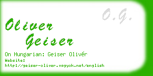 oliver geiser business card